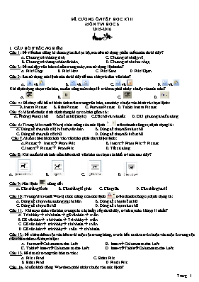Đề cương ôn tập học kì II Tin học lớp 6 - Năm học 2015-2016